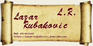 Lazar Rubaković vizit kartica